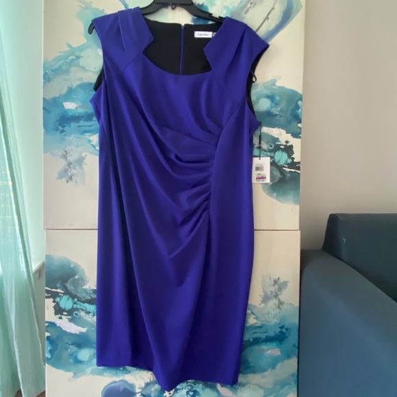 calvin klein dark blue dress